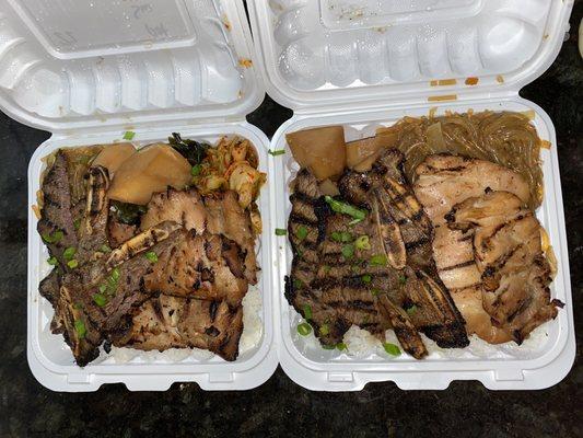 Kalbi & BBQ Chicken Plates So Ono, & Made it all the way to Kaʻū!! MUST TRY 100% Recommended