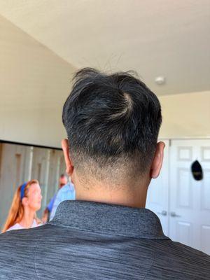 He's camera shy but, here's a back view of the nice fade :)