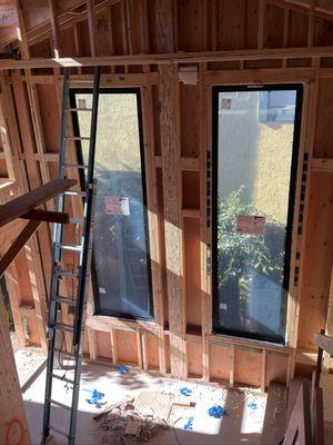 New construction Installation of New sliders and windows