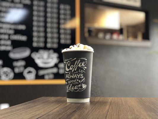 Chocolate caramel latte