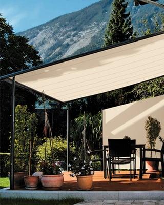 Window awnings provide relief from direct sunlight while still allowing light to enter a room.