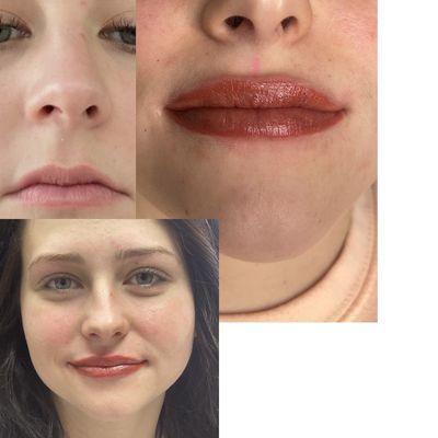 Before and after Semi-Permanent Lip Color