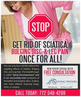 STOP SCIATICA! Call or text us at 772-302-9580 ASAP to find out HOW!