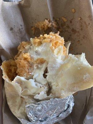 My rice and sour cream burrito?