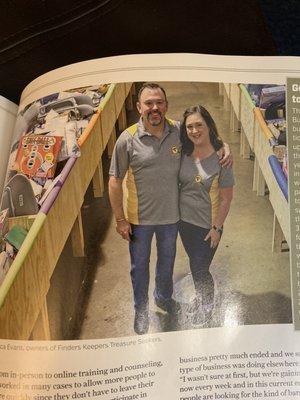 We are Jerry and Erica Evans. This is a picture from an article in Edge Magazine.