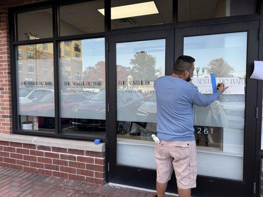 Comercial tint and decals.