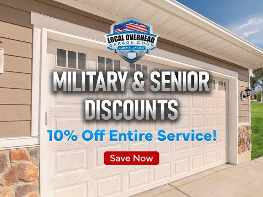 We Support Our Military & Senior Citizens!