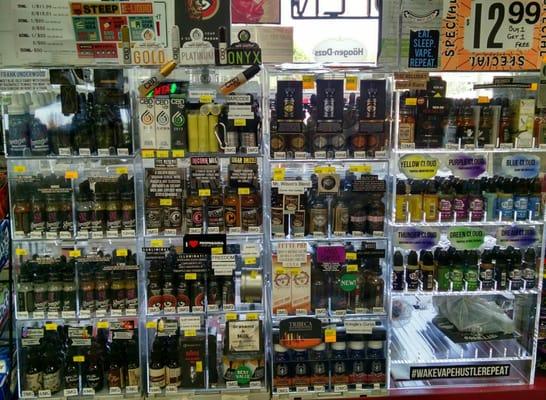 Cutwood, Cosmic Fog, Savage, Villain Vapors, Propaganda, CBD drip, 18650 batteries, Atlantis/Kanger/Herakles filters, Halo,FA-Q