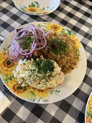 MEAL TAJIK PILAF+ CHICKEN KEBAB+SALAD