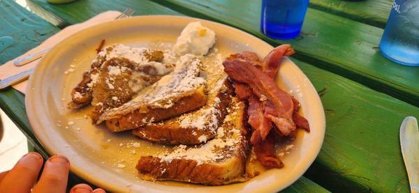 French toast and bacon