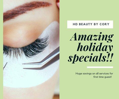 Specials on lash extensions all through the holidays!
