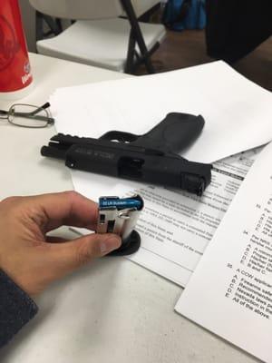 Gun safety handling using dummy ammo