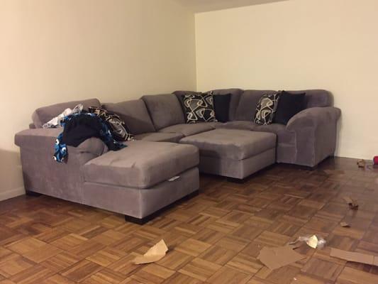 Don't mind the mess, but this is the amazing couch I had purchased!!!