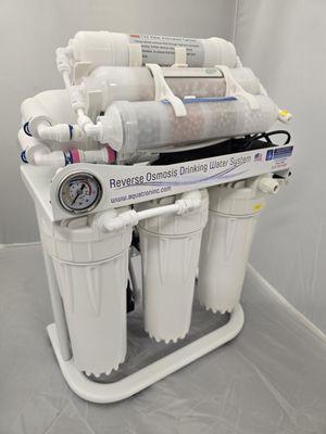 Tankless Alkaline RO system 1000 gallons/day with Pressure gage,10" standard size filters with Chloramine reduction essential for California