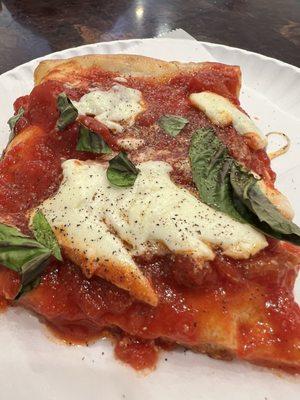 Thin Grandma Marinara with fresh mozzarella