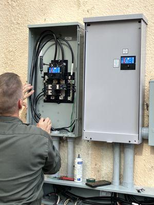 Installing new automatic transfer switch.