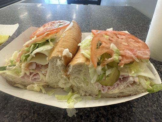 Turkey and provolone sub