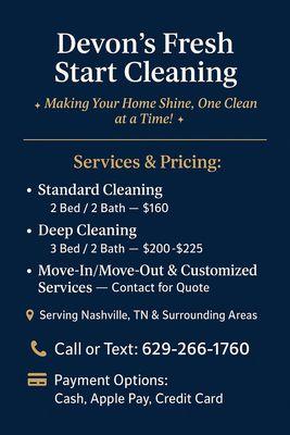 Devon’s Fresh Start Cleaning