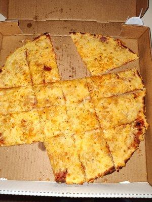 A medium thin crust pepperoni pizza. Who puts pepperoni under the cheese ugh