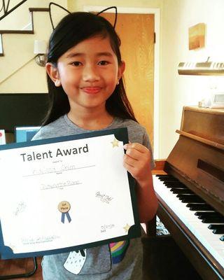 Congrats to Karissa (8 years old) for winning a talent show