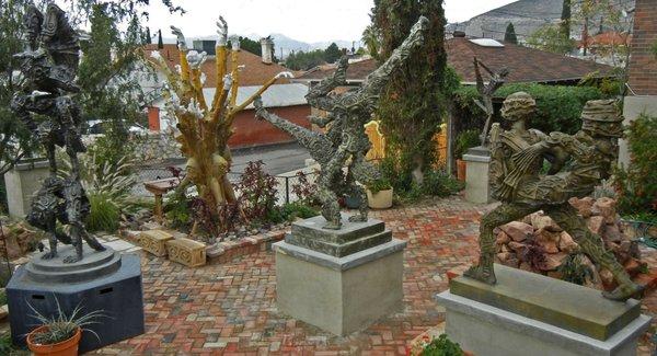 My sculpture garden outside my gallery and studio.