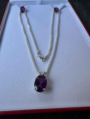 My custom piece of jewelry that I had made for myself the absolute brilliance of the amethyst and the chain is so beautiful too.