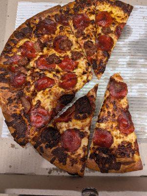 My burnt no sauce pizza.