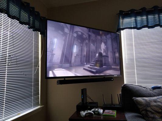 Notice there are no wires hanging under the TV