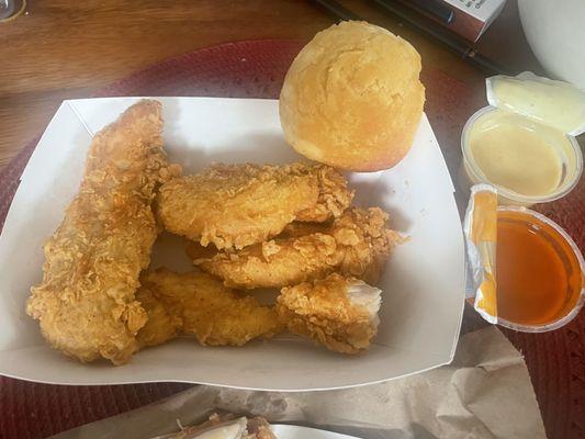 Four piece tender with yummy honey biscuit