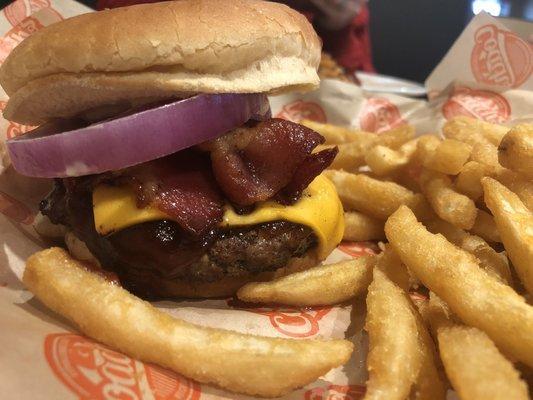western burger and fries