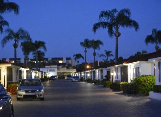 The villas at sunset