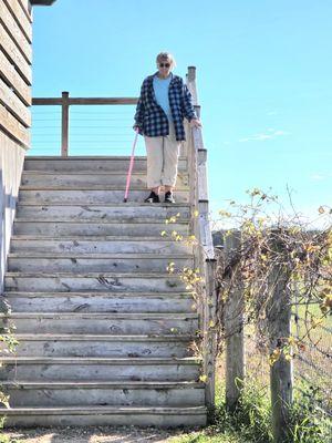 Steps to the first level of the viewing platform