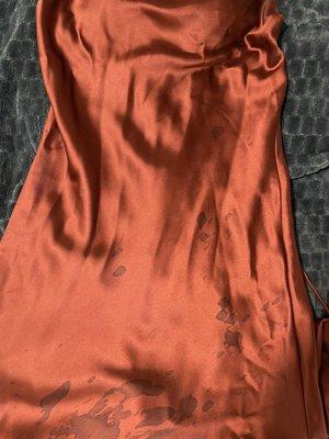 Stains prior to MC Cleaner. They made my dress look brand new!