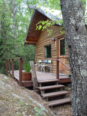 Outside of the Columbine Cabin, which sleeps four comfortably - The Swaying Spruce