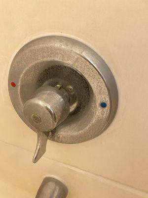 Calcium stains on bathtub