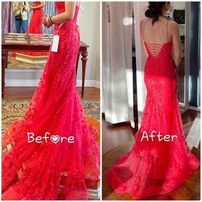 prom alteration before and after