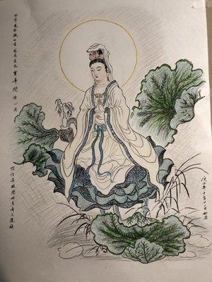 The Drawing morning of Bodhisattva by the masseuse Jenny