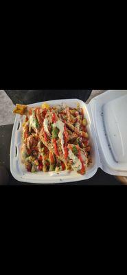 Fried Snapper with French Fries and different sauces