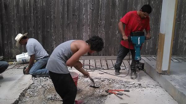 Breaking out the concrete