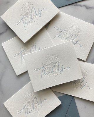 Letterpress Thank You Cards by KSH Creations