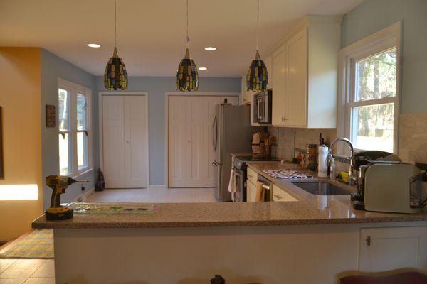 After (Removed wall between dining room and kitchen - beautiful open concept)
