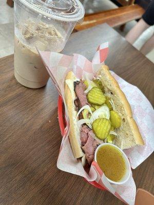 Pastrami with aujus sauce