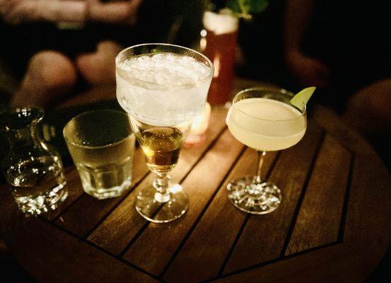 Absinthe on the rocks and cocktails