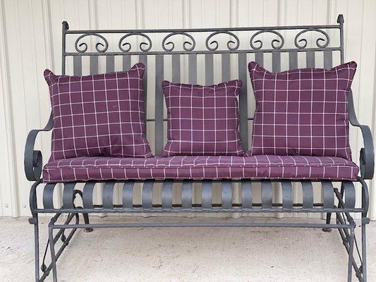 Outdoor cushion for metal glider