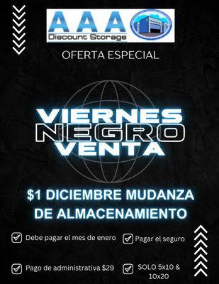 Sigue nuestra Especial de Viernes Negro. $1 por Diciembre. Mencionando este flayer