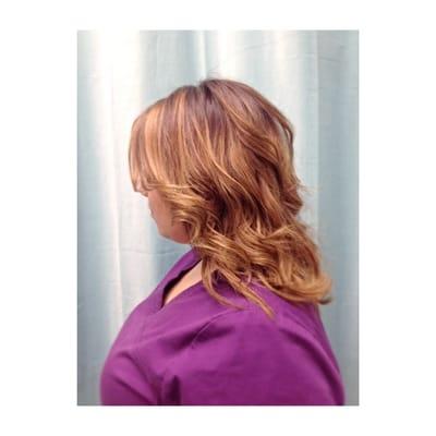 Golden brown base to beige ombre