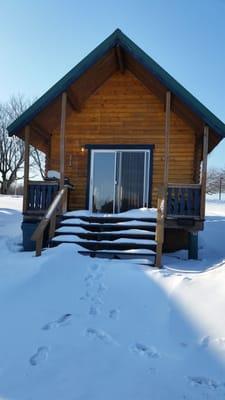 One of six cabins available year round.