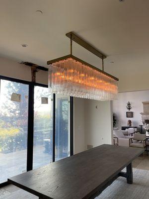 Dining room light installed.