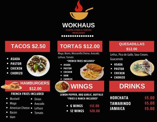 Traditional Menu/ Menu Tradicional