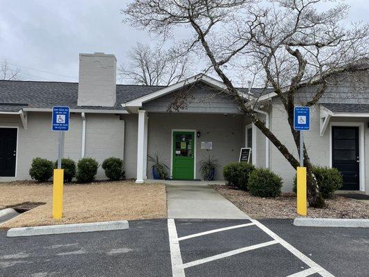 Back of store parking and entrance